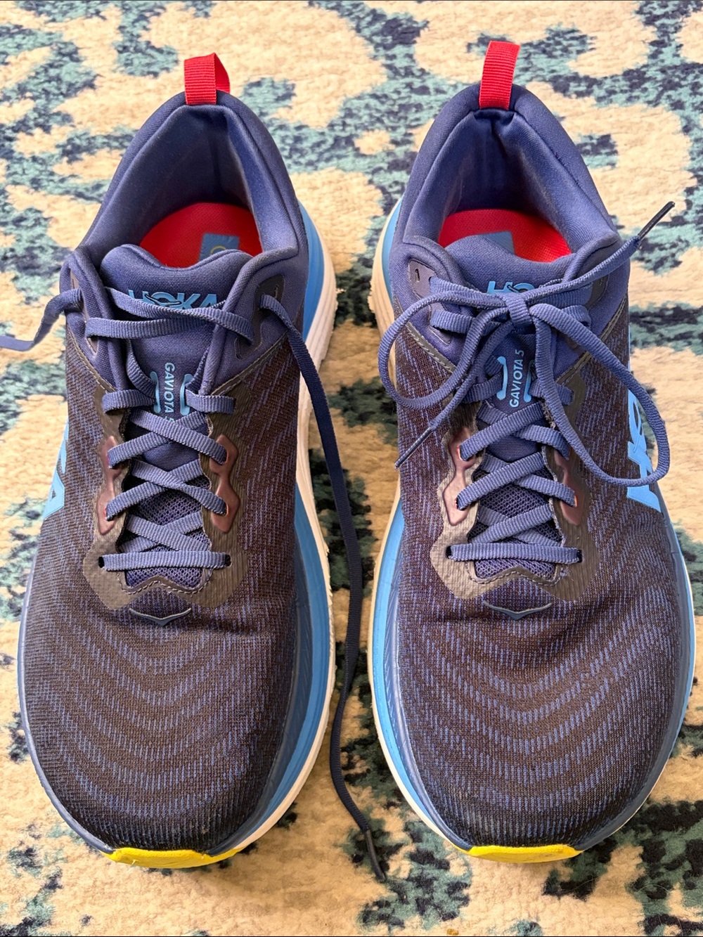 Hoka Gaviota 5 Navy with Bright Blue Accent Running Shoes - Picture 10 of 10